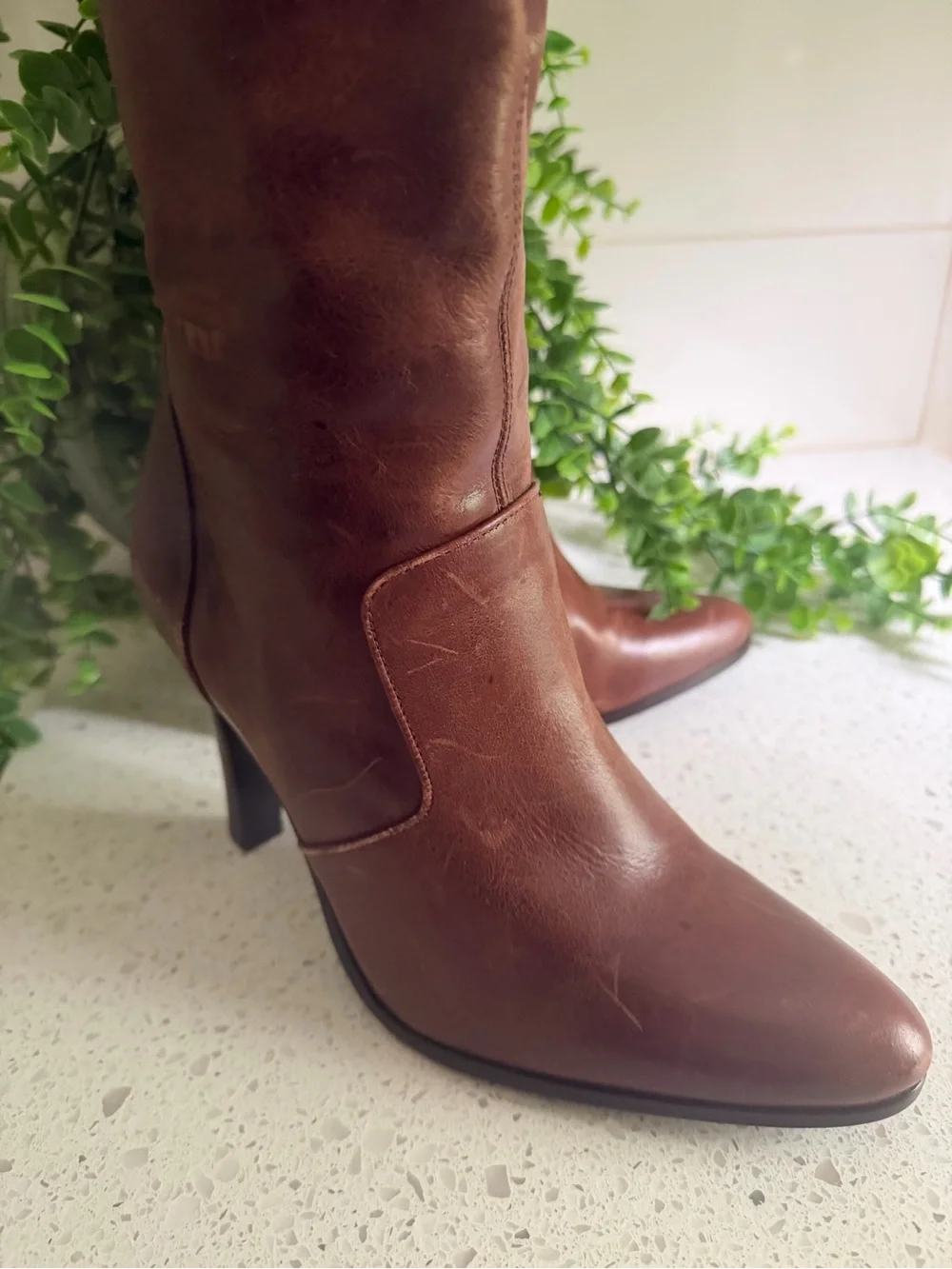 Classic Brown Leather Knee-High Women's Boots